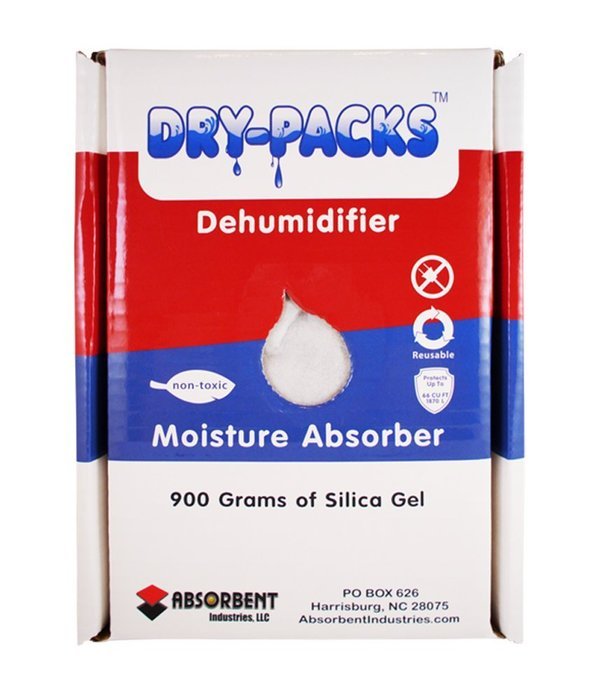 900 Gram Silica Gel Dehumidifying Box by Dry-Packs - Protects 66 Cubic Feet N2