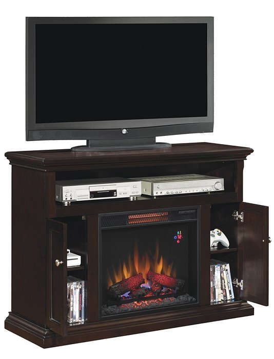 ClassicFlame 23MM378-E451 Cannes TV Stand for TVs up to 50", Espresso (Electric Fireplace Insert sold separately) N3
