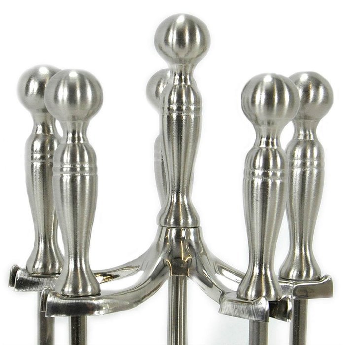 UniFlame Endless Summer F-7547 31" 5 Piece Fireset with Pedestal Base, Satin Pewter Finish