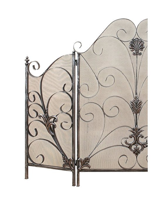Iron Fireplace Screen with 3 Panels & Stunning Silver Finish Perfect for Home Protection & Decoration N4