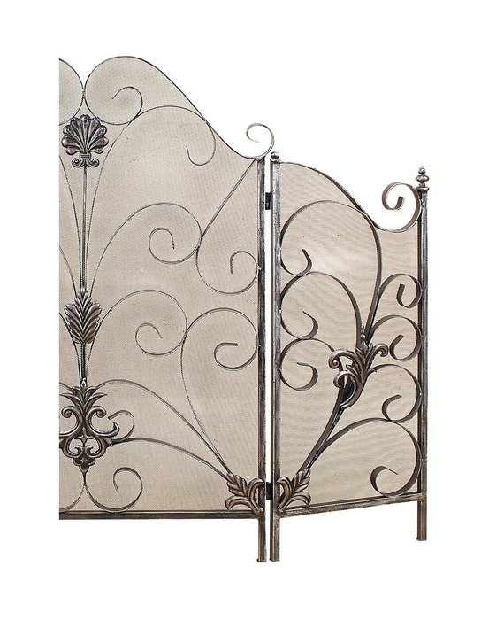 Iron Fireplace Screen with 3 Panels & Stunning Silver Finish Perfect for Home Protection & Decoration N5