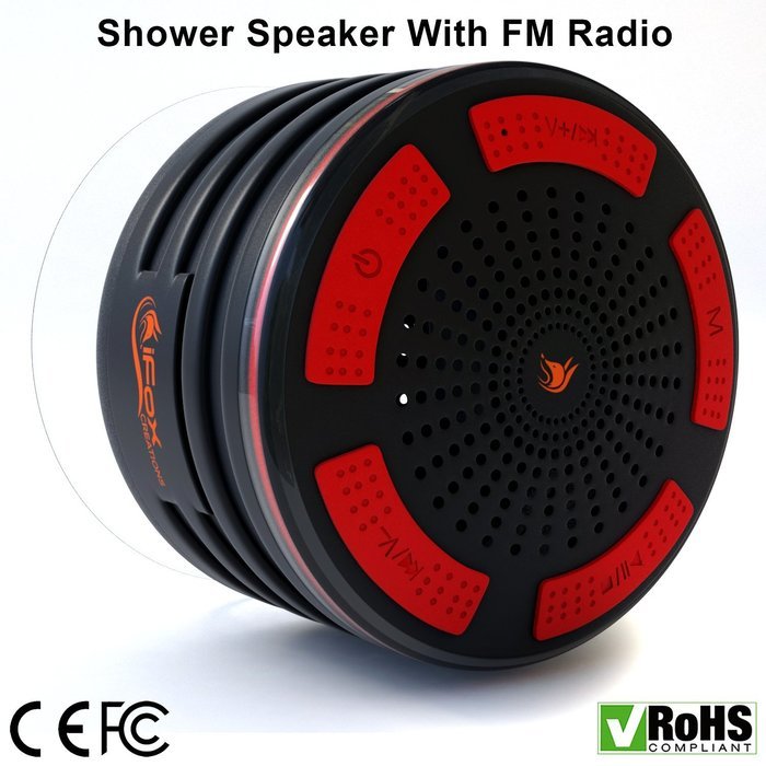 iFox iF013 Bluetooth Shower Speaker - Certified Waterproof. Wireless Speakerphone Pairs To All Bluetooth Devices... N3