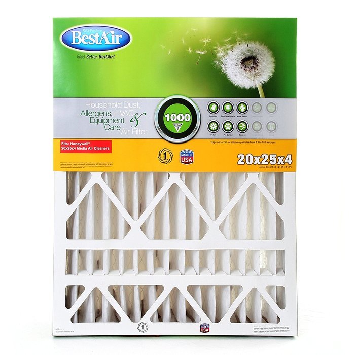 BestAir HW2025 Honeywell Pleated Filter 20X25X4 N2