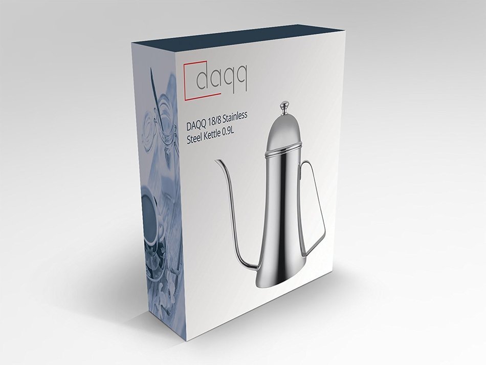 Gooseneck Pour Over Kettle For Coffee or Tea By DAQQ, Stainless Steel, Great Tea/Coffee Lovers Gift N3