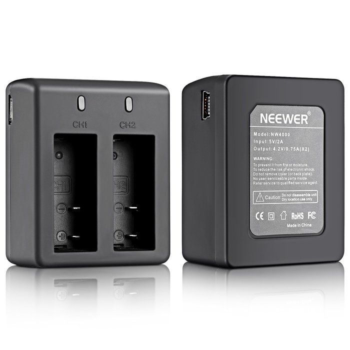 Neewer® USB Dual Battery Charger with (2 Pack) 900mAh Replacement ...