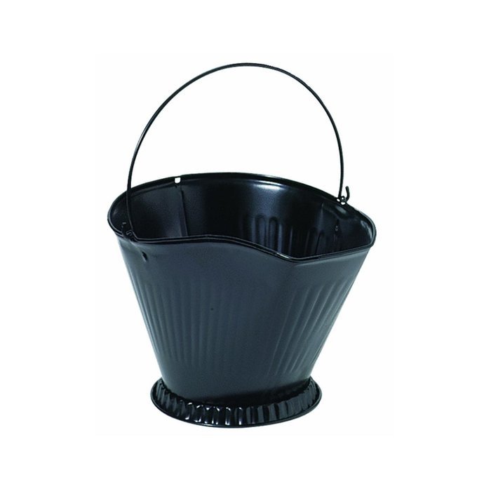 Black Fireplace Coal Hod with Wire Handle