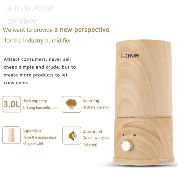 SUNKY - Ultrasonic Cool Humidifier, Handcraft Air Cleaner Purifier Diffuser - 3L Capacity - Humidity Mist Control... N14