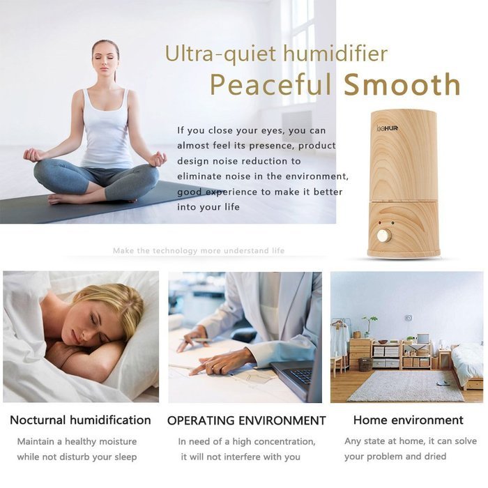 SUNKY - Ultrasonic Cool Humidifier, Handcraft Air Cleaner Purifier Diffuser - 3L Capacity - Humidity Mist Control... N17
