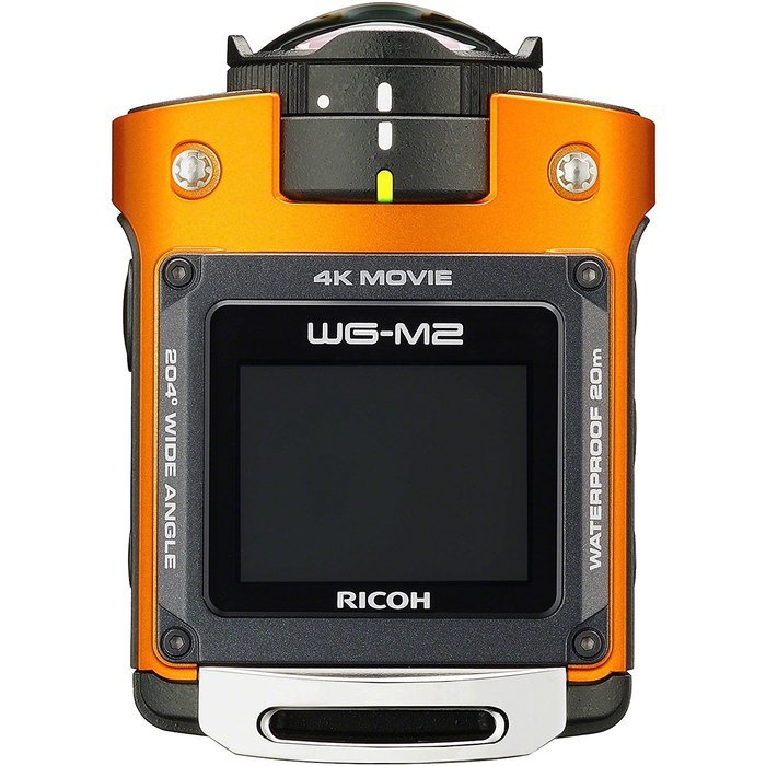 Ricoh WG-M2 Wi-Fi 4K Ultra HD Video Action Camera Camcorder (Orange) with Bike & Suction Cup Mounts + 32GB + Battery...