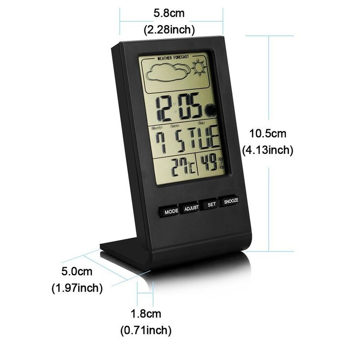 LinGear Thermo-hygrometer LCD Temperature Moisture Meter with Data Storage Function, Multi-functional Thermohygrometer...