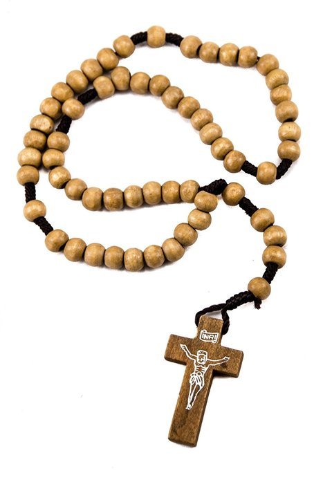 Unique Catholic Praying Rosary Jesus Crucifix Jerusalem Olive Wood Beads 12.4"