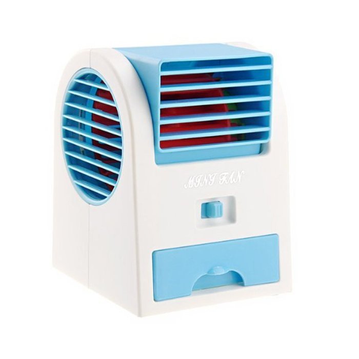 Cooling Freezer Bladeless USB Mini Portable Air Conditioner Fan Aqua Blue N4
