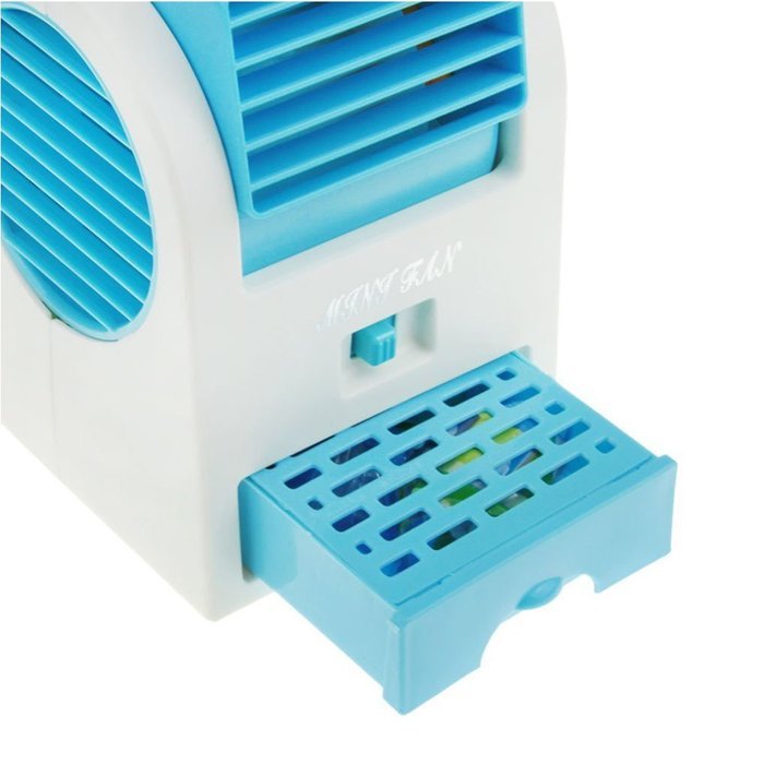 Cooling Freezer Bladeless USB Mini Portable Air Conditioner Fan Aqua Blue N5