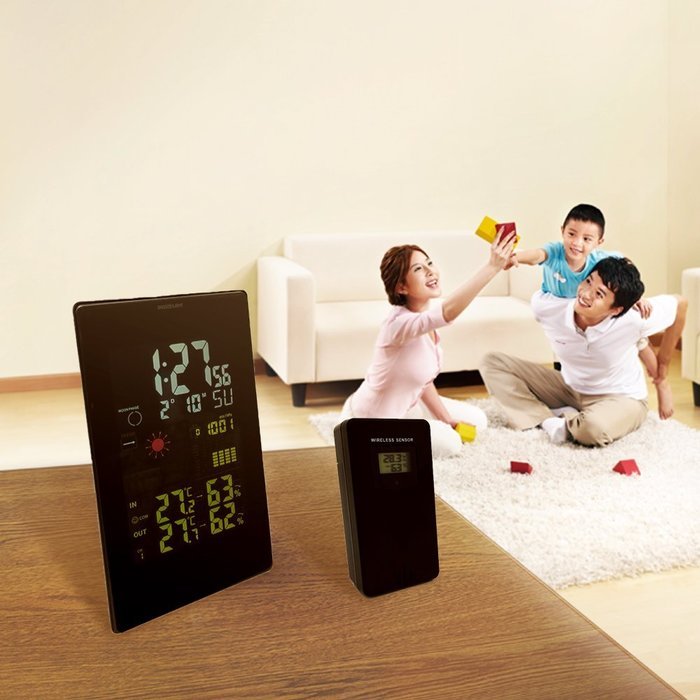 Protech 8 in 1 Multifunction Wireless Weather Station Clock Forecast Station Digital Thermometer With Indoor Outdoor... N16