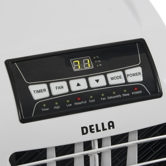 Della 8,000 BTU Portable Air Conditioner Cooling Fan Dehumidifier A/C Remote Control + Window Vent Kit, White N7