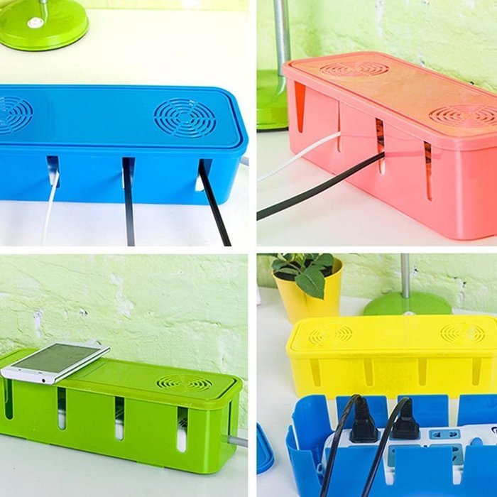 DSSY Power Cord Socket Storage Box With Cooling Holes - Blue N2