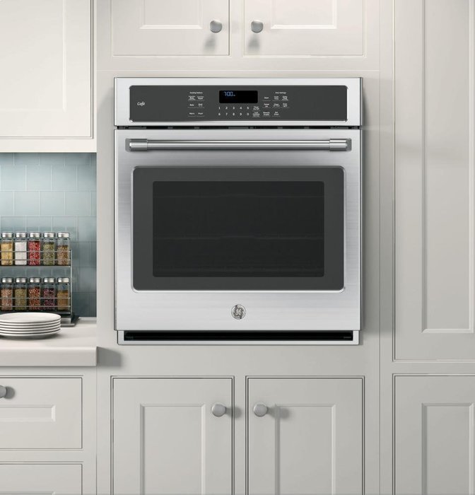GE CK7000SHSS Cafe 27" Stainless Steel Electric Single Wall Oven - Convection