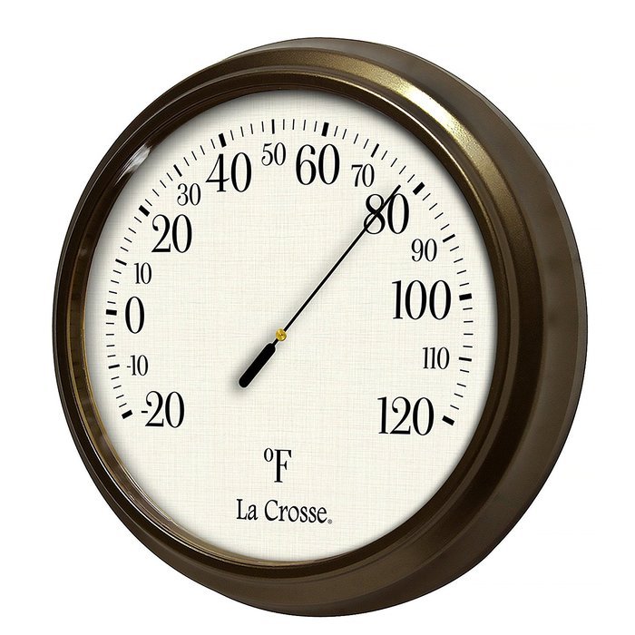 LaCrosse 104-108 Analog Round Thermometer, 8.5"