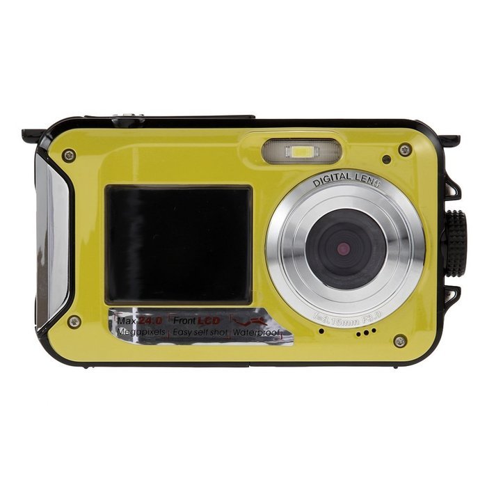 Chinatera Double Screens HD 24MP Waterproof LCD Digital Video Camera 1080P DV 16x Digital Zoom Yellow