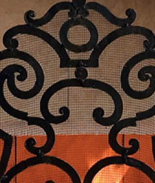 Baroque Ornate Iron Fireplace Screen N3