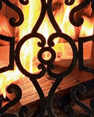 Baroque Ornate Iron Fireplace Screen N4