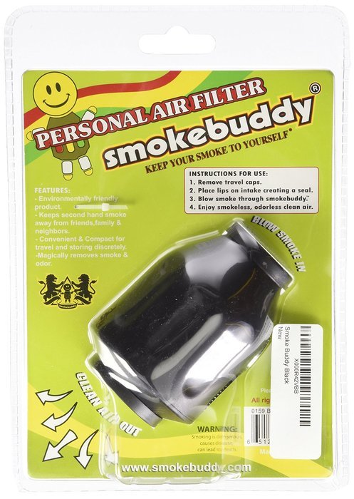 Smoke Buddy Personal Air Purifier Cleaner Filter Removes Odor -Black N3