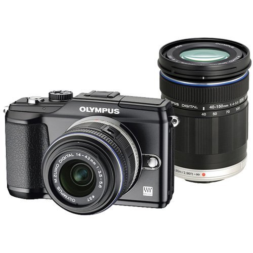 Olympus PEN E-PL2 Black with 14-42 II Black and ED 40-150mm Black M. Zuiko Lenses