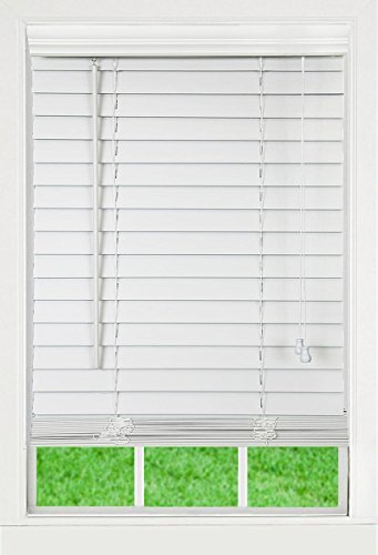 DEZ Furnishings Faux Wood Blind, 2-Inch, White - 34.5 W X 64 L by DEZ Furnishings
