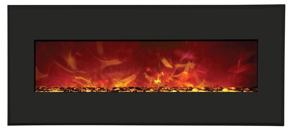 Amantii Advanced Series Wall Mount/Built-In Electric Fireplace with Coastal Blue Steel Surround, 58 Inch N7