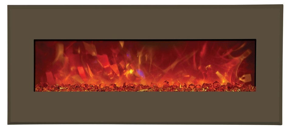 Amantii Advanced Series Wall Mount/Built-In Electric Fireplace with Coastal Blue Steel Surround, 58 Inch N8