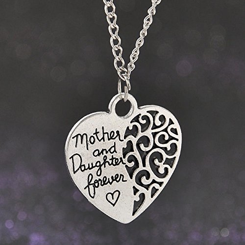 Mother and Daughter Forever Best Mom Gift Love Heart Pendant Necklace Chain New