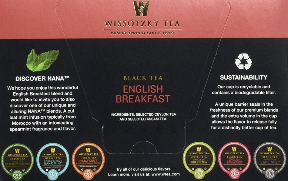 Wissotzky Tea Spiced Citrus Nana Mint Herbal Single Serve Cups for Keurig K Cups, 12 Count N65