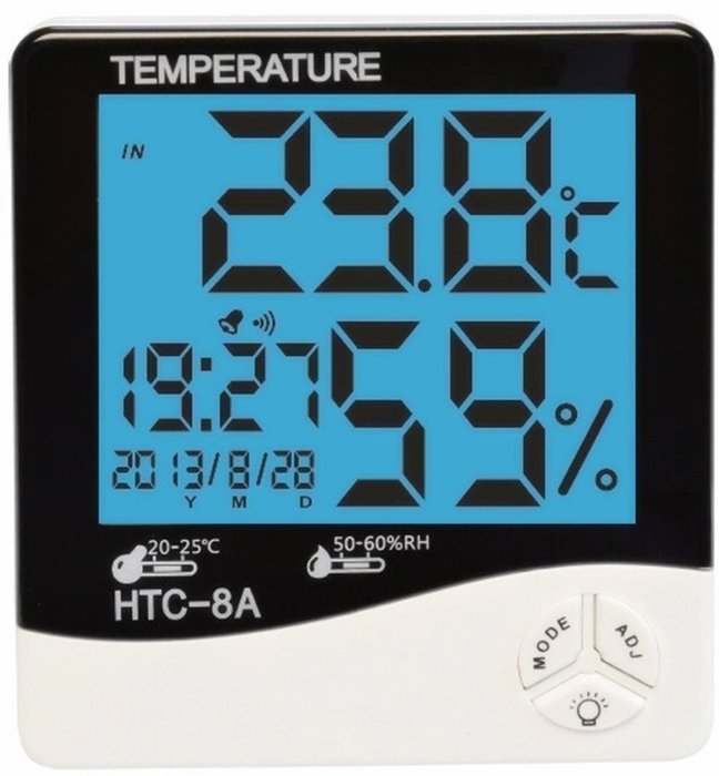Biligo&reg; HTC-8A, LCD Night Light Indoor Hygrometer Thermometer With Clock