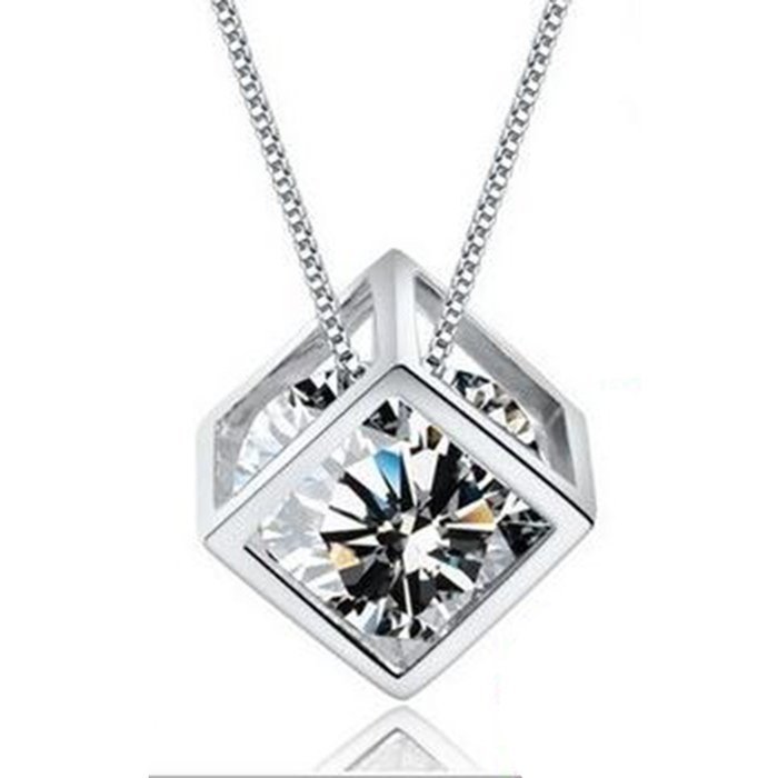love Rubik's cube fashioneckce, Austria Korean clavicle chin 8mm imitatio silver box N2