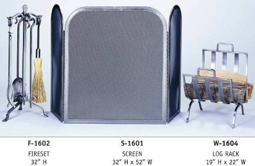 3 Panel Pewter Fireplace Screen