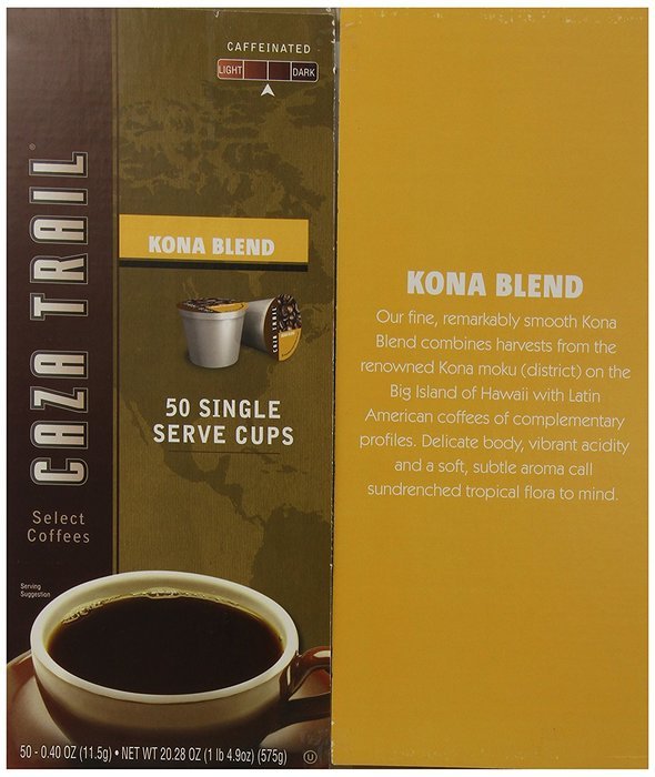 Caza Trail Coffee, Kona Blend, 50 Single Serve Cups N9