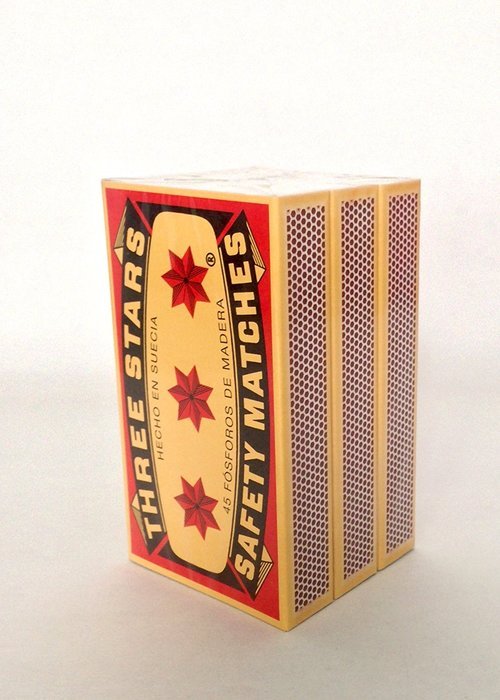 Swedish Match, Three Stars Safety Matches, 3 Pack, Strike-On-Box N2