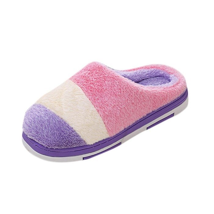 AutumnFall Women Home Floor Soft Slippers Female Cotton-padded Shoes Couple Shoes (7, Coffee) N3