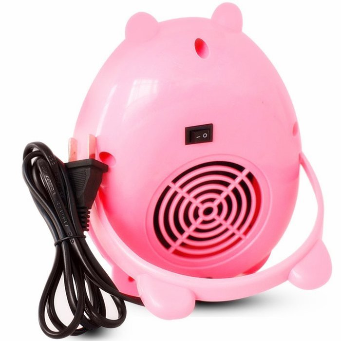 FU-FU Mini Cartoon Portable Fan Heater Cute Household Warmer Electric Fan Heater (Pink)