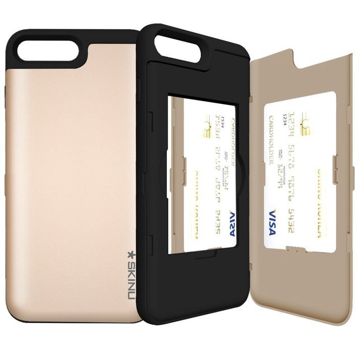 iPhone 7 Plus Case, SKINU [EUREKA] [Metal Slate] [Shockproof] [Dual Layer] [Card Slot] [Drop Protection] [Wallet... N5
