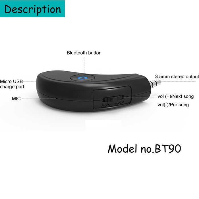 Willful Bluetooth Receiver- Wireless Audio Adapter HiFi Music Streaming Receiver with 3.5 mm Stereo Output for...