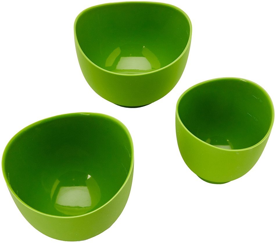 iSi Basics FlexibleSilicone Mixing Bowls, Set of 3, 1 QT, 1.5 QT, 2 QT, Red N4