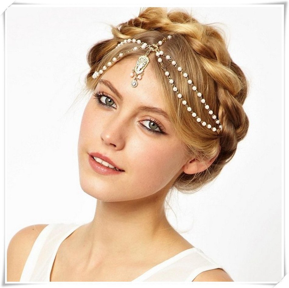 Bohemia pearl tassel hair band headwear ornament hair ring