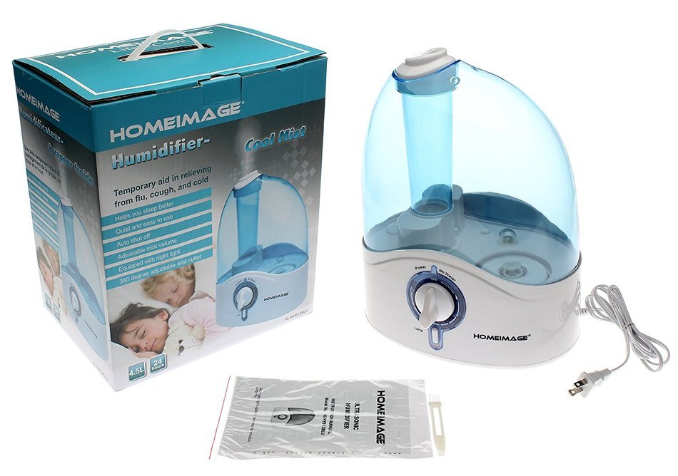 HOMEIMAGE 1.58 Gallons per day Output, 1.19 gallons or 4.5 liters Large Tank Capacity Cool Mist Humidifier - HI-HYB12BLUM N6
