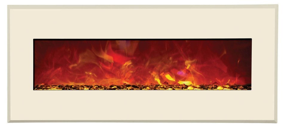 Amantii Advanced Series Wall Mount/Built-In Electric Fireplace with Coastal Blue Steel Surround, 58 Inch N9