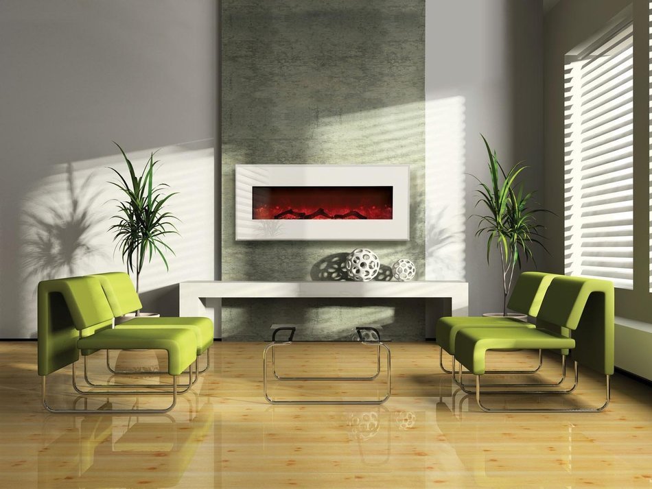 Amantii Advanced Series Wall Mount/Built-In Electric Fireplace with Coastal Blue Steel Surround, 58 Inch N10