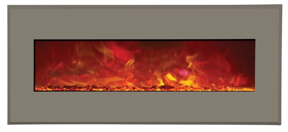Amantii Advanced Series Wall Mount/Built-In Electric Fireplace with Coastal Blue Steel Surround, 58 Inch N11