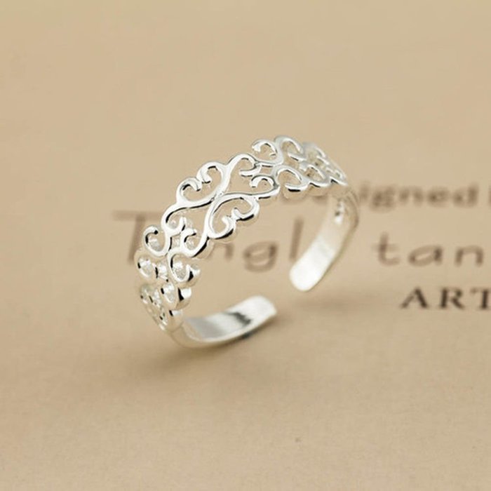 925 Sterling silver plated ring Women Fashion jewelry Wholesale size OPEN J10