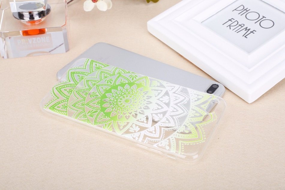 iPhone 7 Plus Case, PHEZEN Henna Mandala Floral Design [Scratch Resistant] Clear TPU Bumper Case Soft Rubber Gel... N16