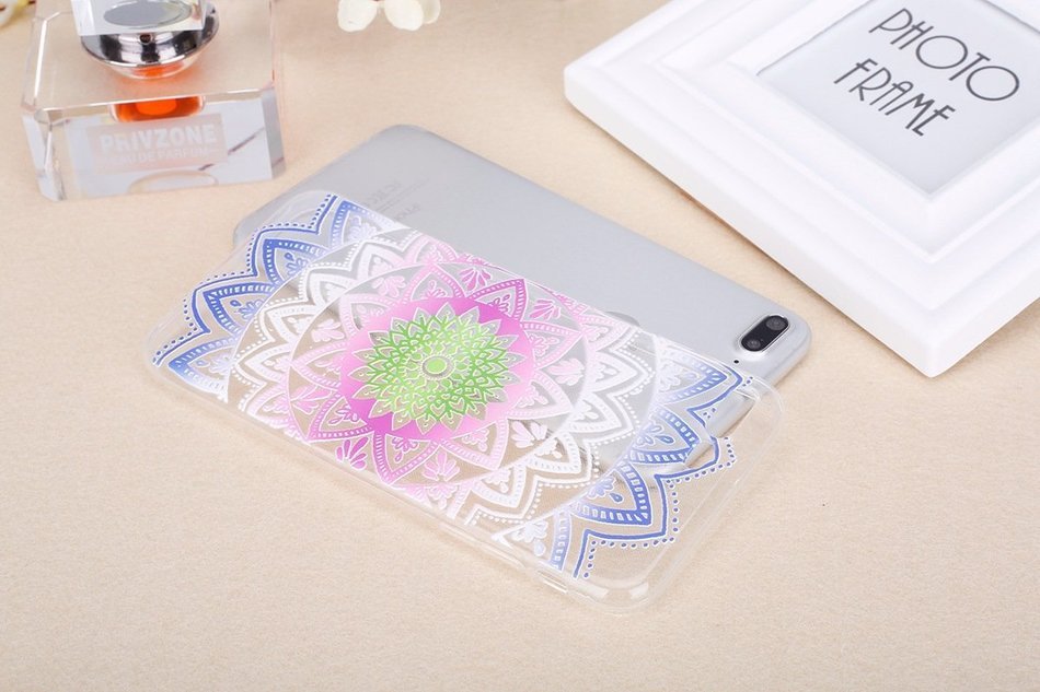 iPhone 7 Plus Case, PHEZEN Henna Mandala Floral Design [Scratch Resistant] Clear TPU Bumper Case Soft Rubber Gel... N18